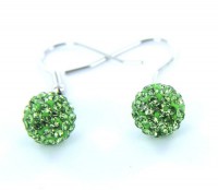 Shamballa fülbevaló zöld